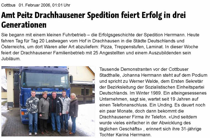 Drachenhausener Spedition feiert Erfolg in 3 Generationen